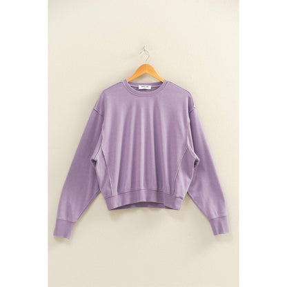 Raw Edge Detail Burnout Sweatshirt