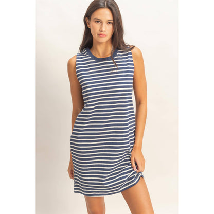 Striped Sleeveless Mini Dress