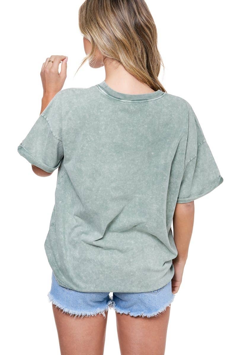 PUFF' Rock N Roll Leopard Graphic S/S Mineral Washed Tee