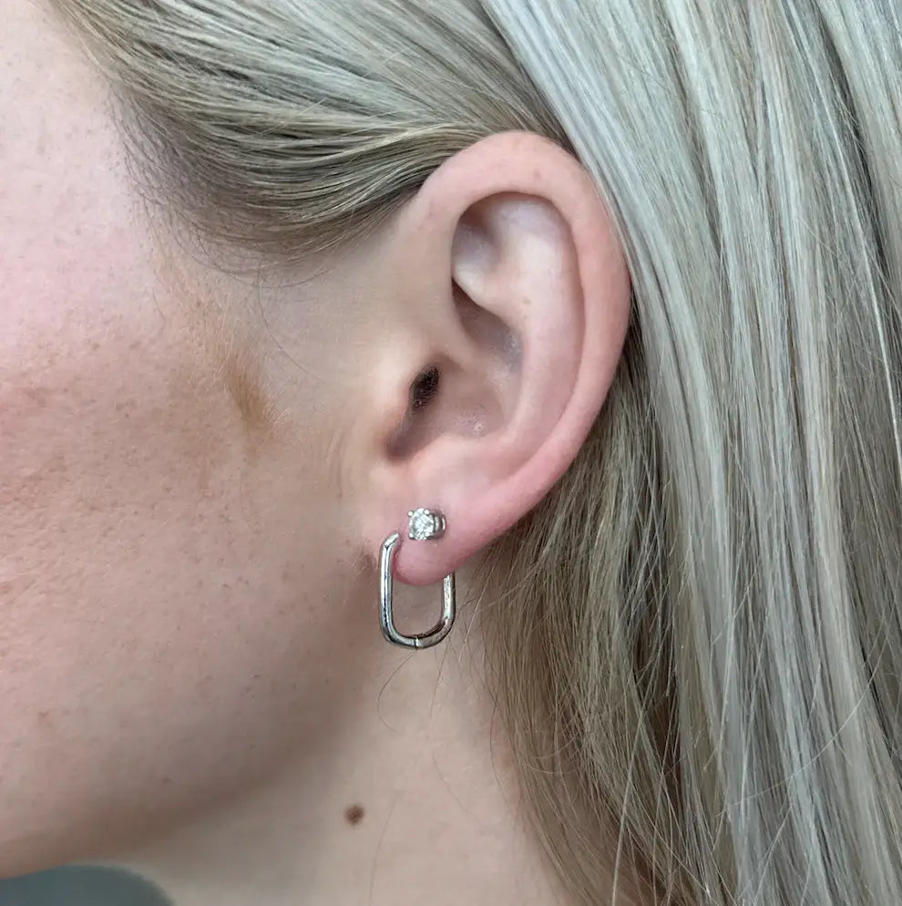 Cara Hoop Earrings- Silver