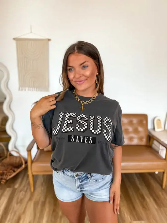 Jesus Saves Pepper Graphic Tee