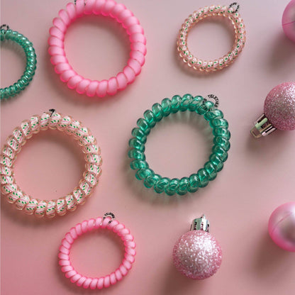 Spiral Hair Coils | Large | Merry Pinkmas Hair Ties