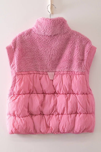NJ90484-Cozy Sherpa Puffer Vest