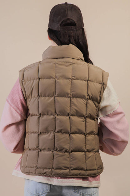 Solid & Leopard Puffer Padded Warm Vest