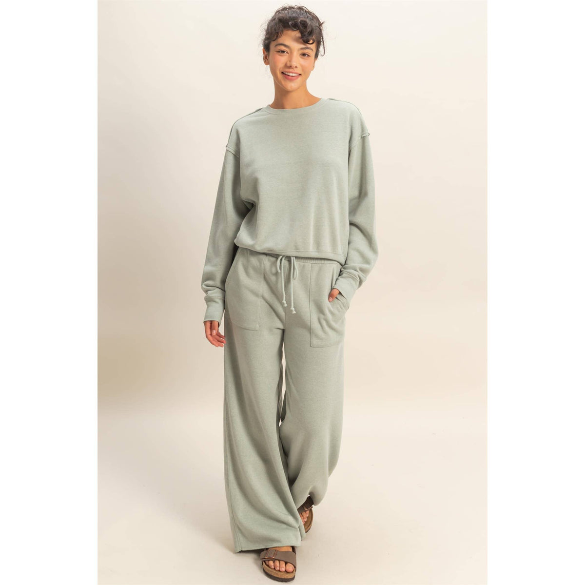 Raw Edge Detail Burnout Sweatshirt
