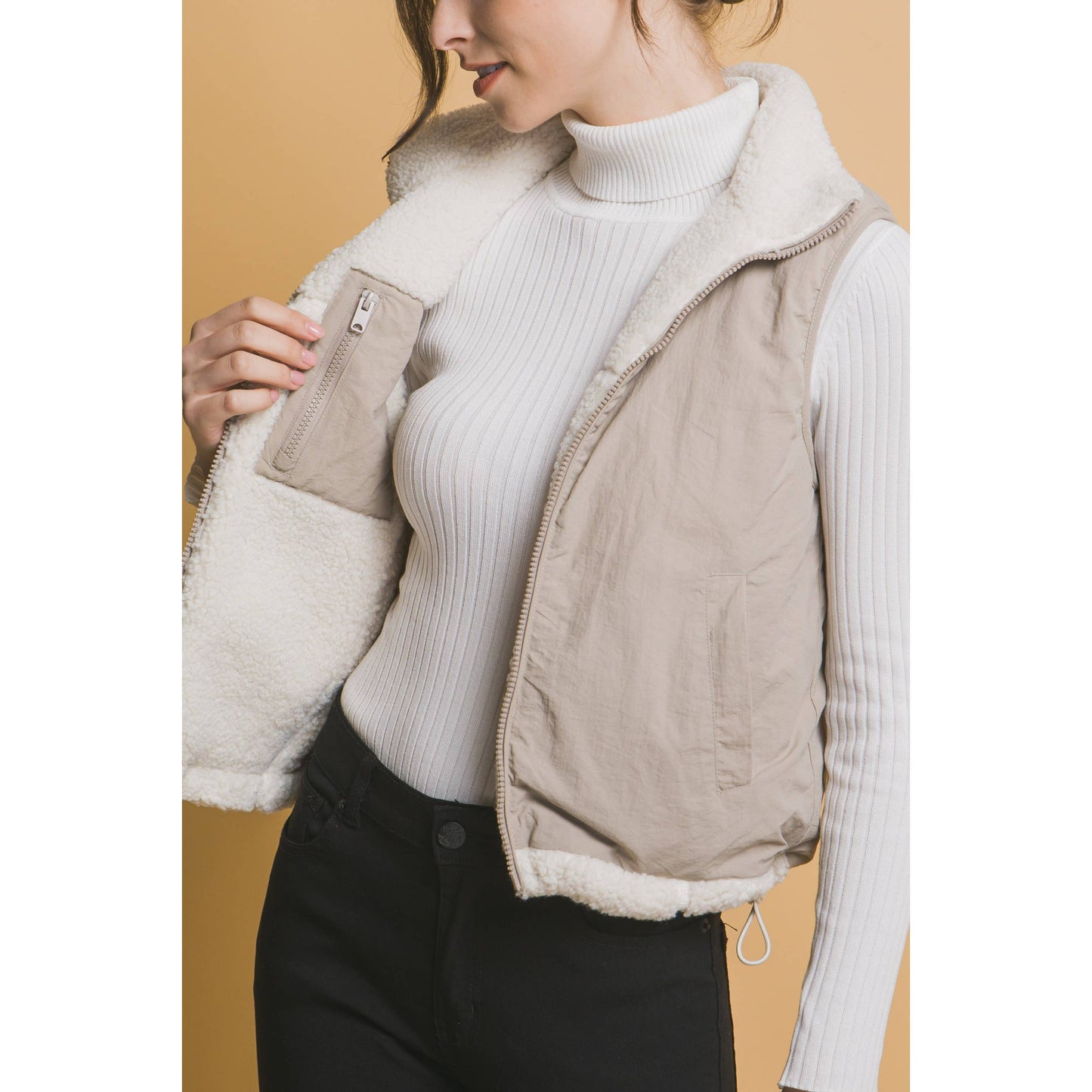 Reversible Fleece Vest With Pockets