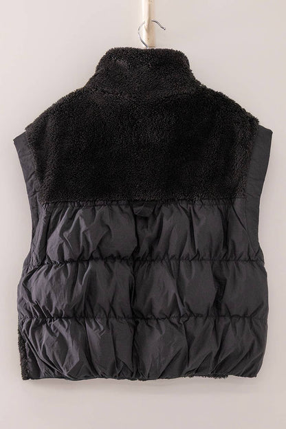 NJ90484-Cozy Sherpa Puffer Vest