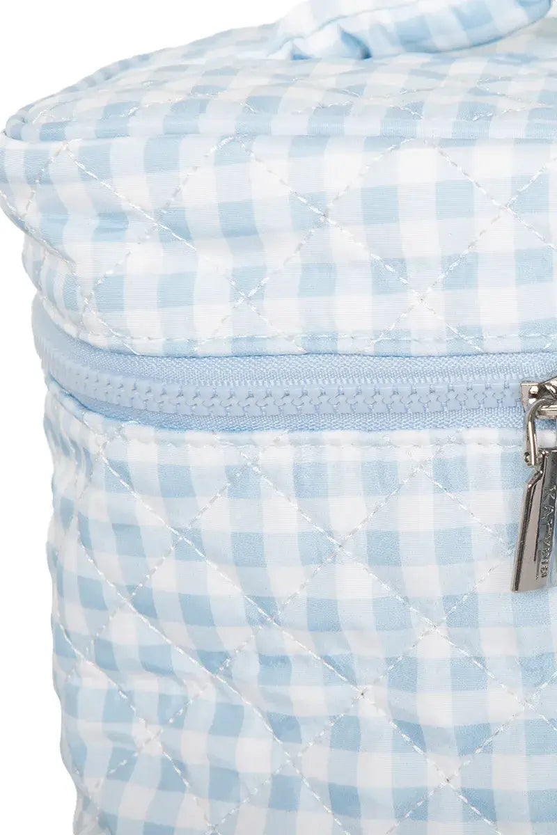 Light Blue Plaid Make Up Bag