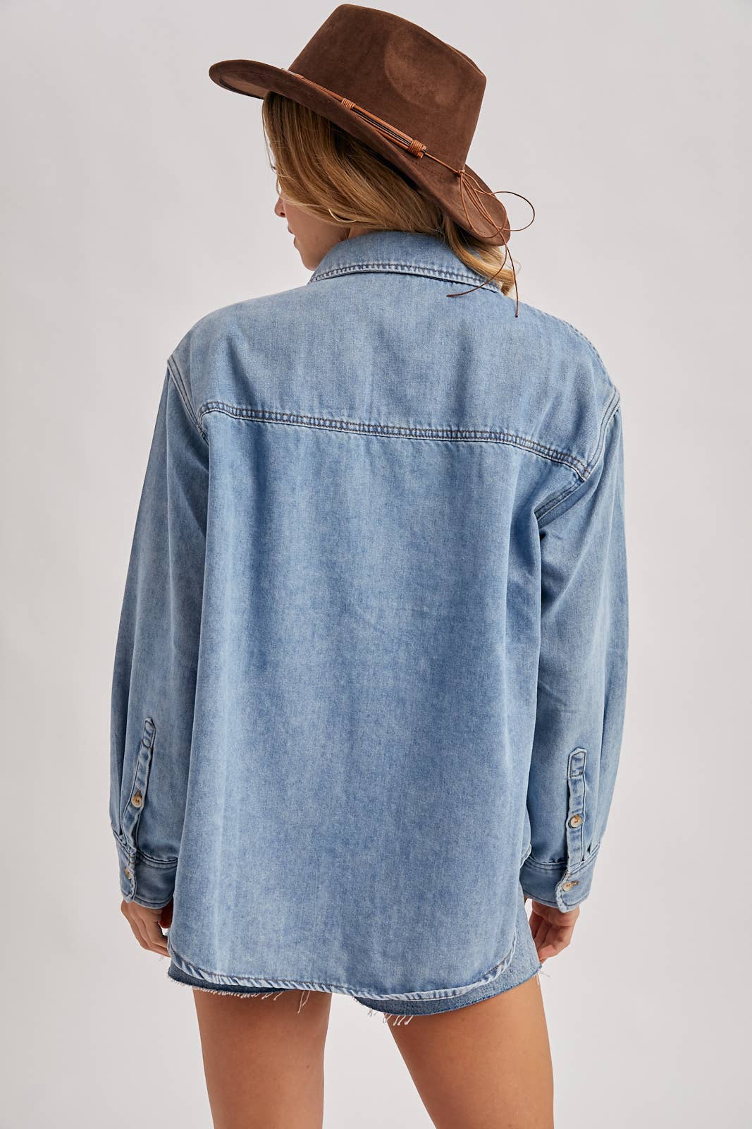 DENIM BUTTON DOWN OVERSIZED SHIRTS