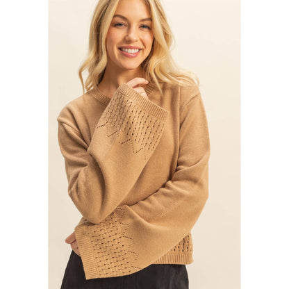 Betty Eyelet Detailed Long Sleeve Sweater