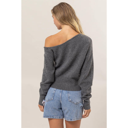 DZ24F735-Off-The-Shoulder Sweater