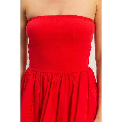 Strapless Flowy Mini Dress