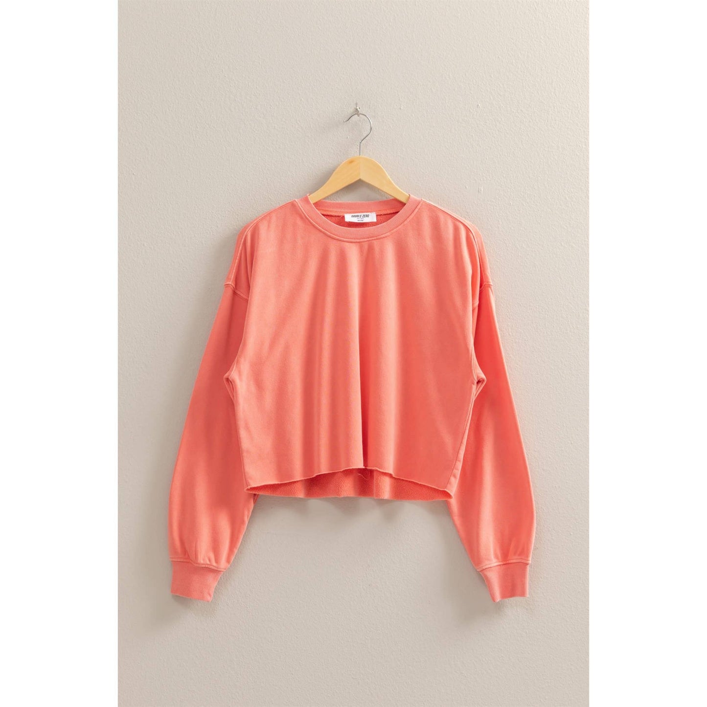 Mineral Washed Sweatshirt With Raw Hem