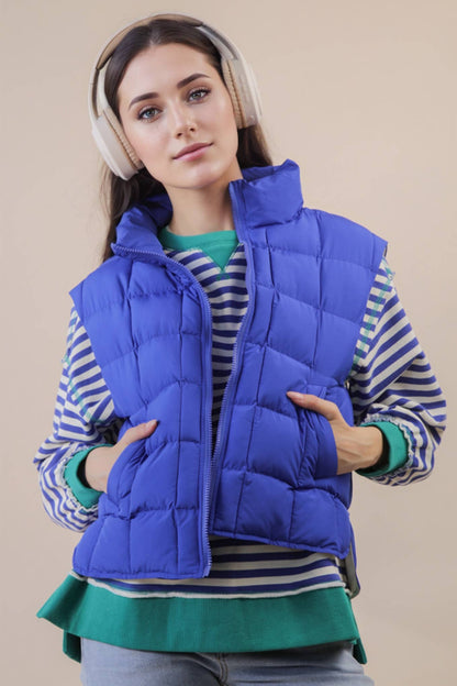 Solid & Leopard Puffer Padded Warm Vest