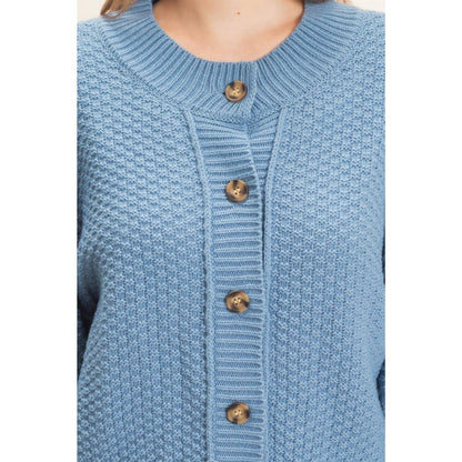 Textured Knit Button-Front Cardigan