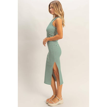 Striped Ribbed Tank Dress