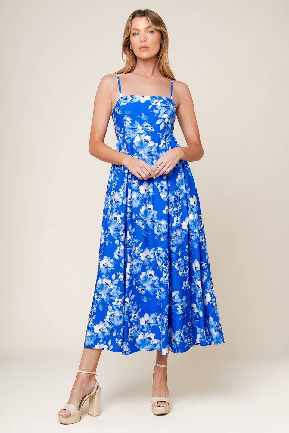 A printed woven midi dress - ID21887