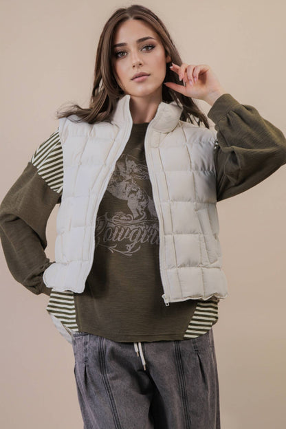 Solid & Leopard Puffer Padded Warm Vest