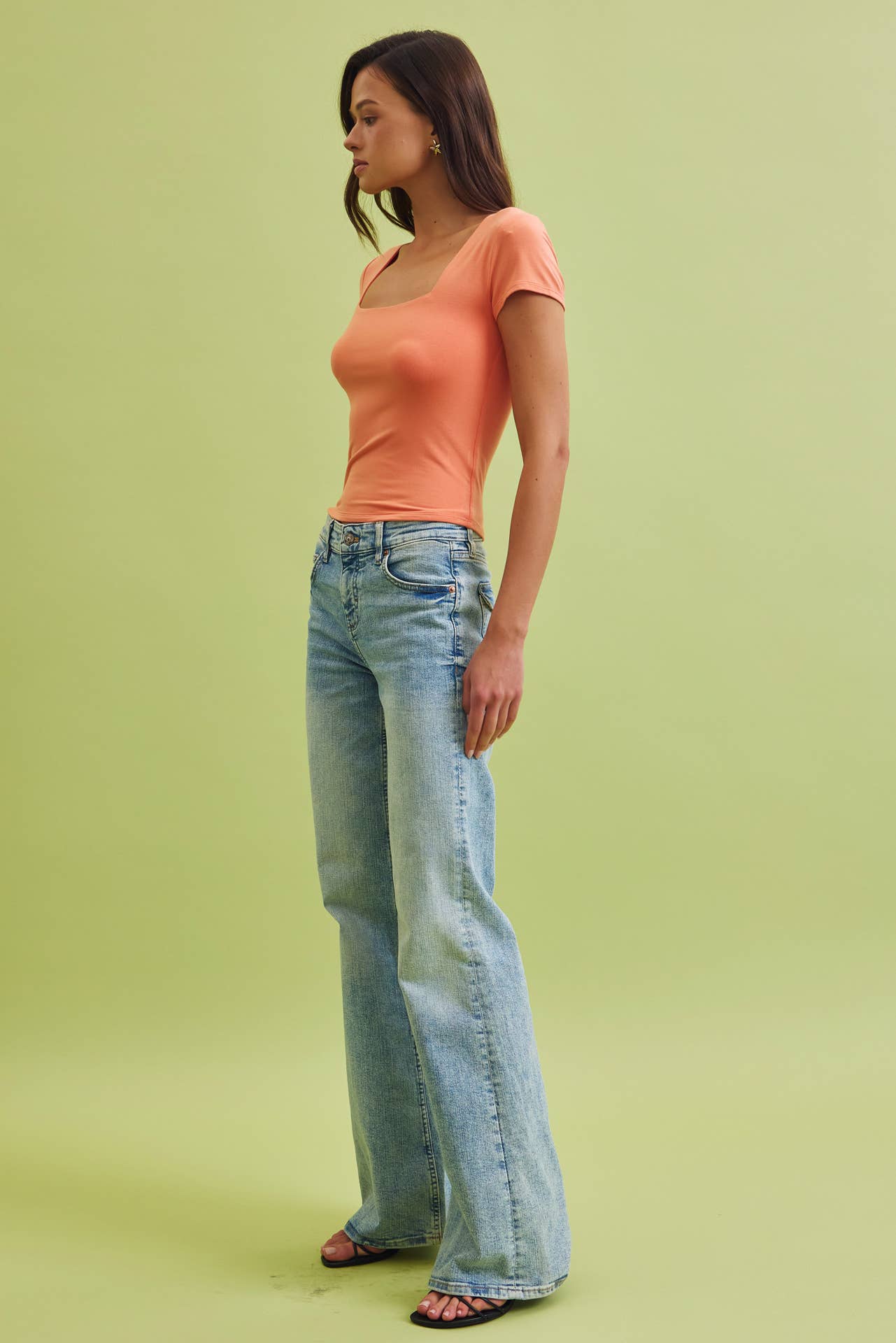 NEW SHADE[SOFT CORE] SQUARE NECK KNIT TEE