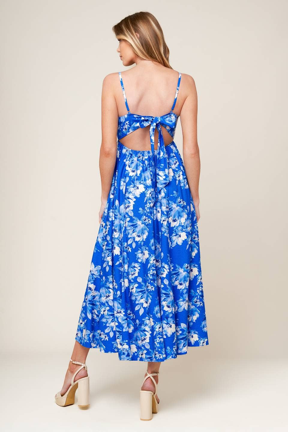 A printed woven midi dress - ID21887