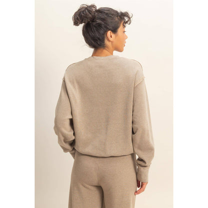 Raw Edge Detail Burnout Sweatshirt
