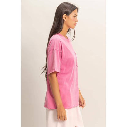 Washed Pocket Crew Neck T-Shirt