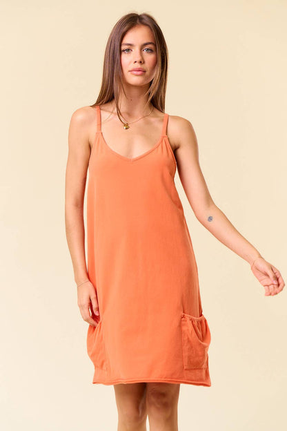 Vintage Washed Scoop Neck Mini Dress - 27745D