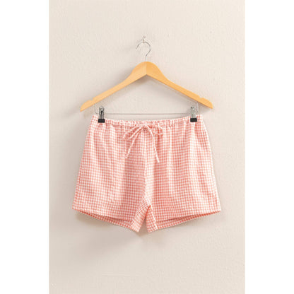 DZ25A957-Gingham Pattern Relaxed Fit Shorts