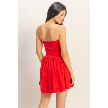 Strapless Flowy Mini Dress