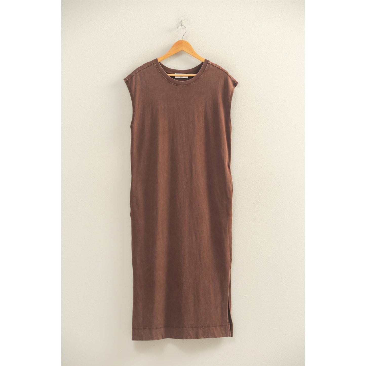 Mineral Wash Cap Sleeve Midi Dress