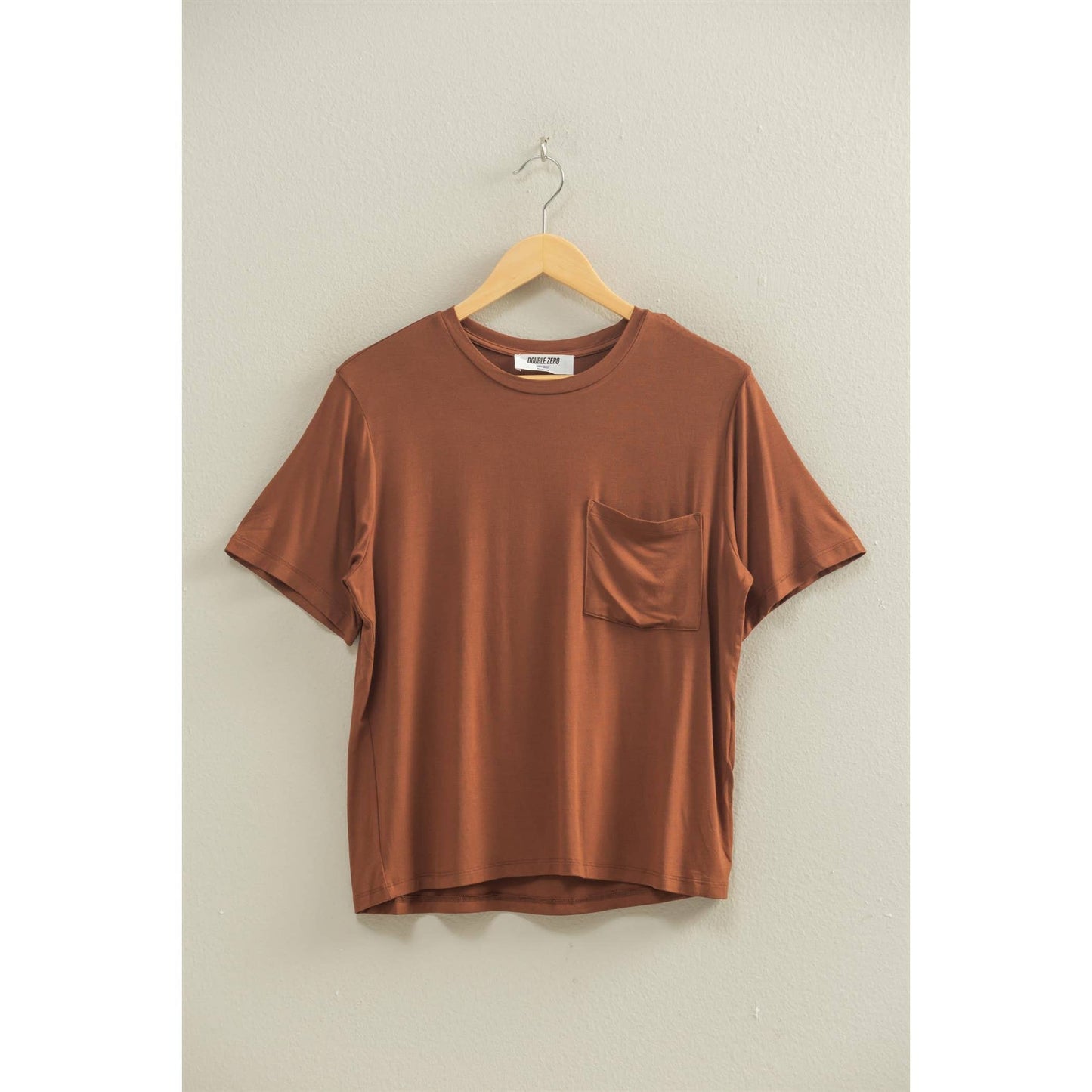 Classic Crew Neck Short Sleeve Pocket Top