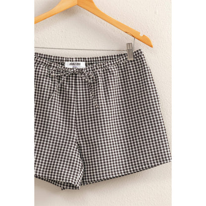 DZ25A957-Gingham Pattern Relaxed Fit Shorts