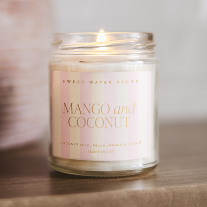 Mango and Coconut 9 oz Soy Candle - Home Decor & Gifts