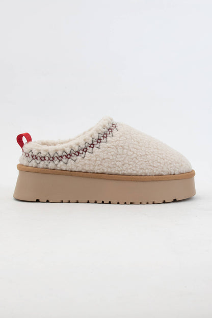 ISAAC BORG FUR PLATFORM SHERPA SLIPPERS