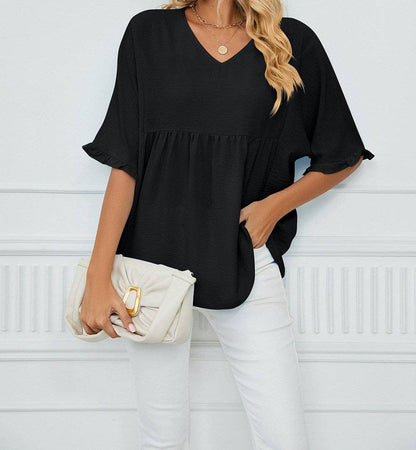 Textured Ruffled Gathered Top