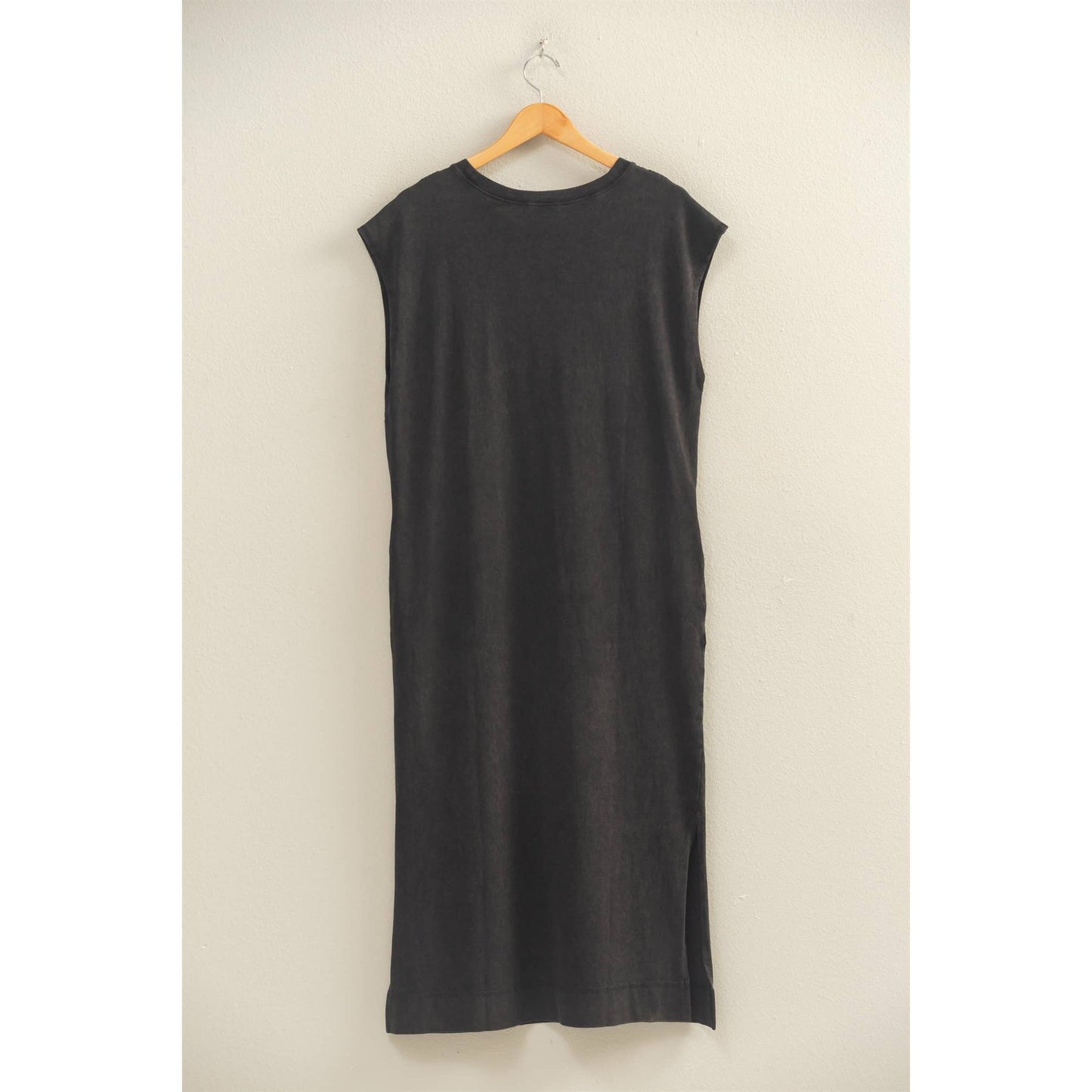 Mineral Wash Cap Sleeve Midi Dress