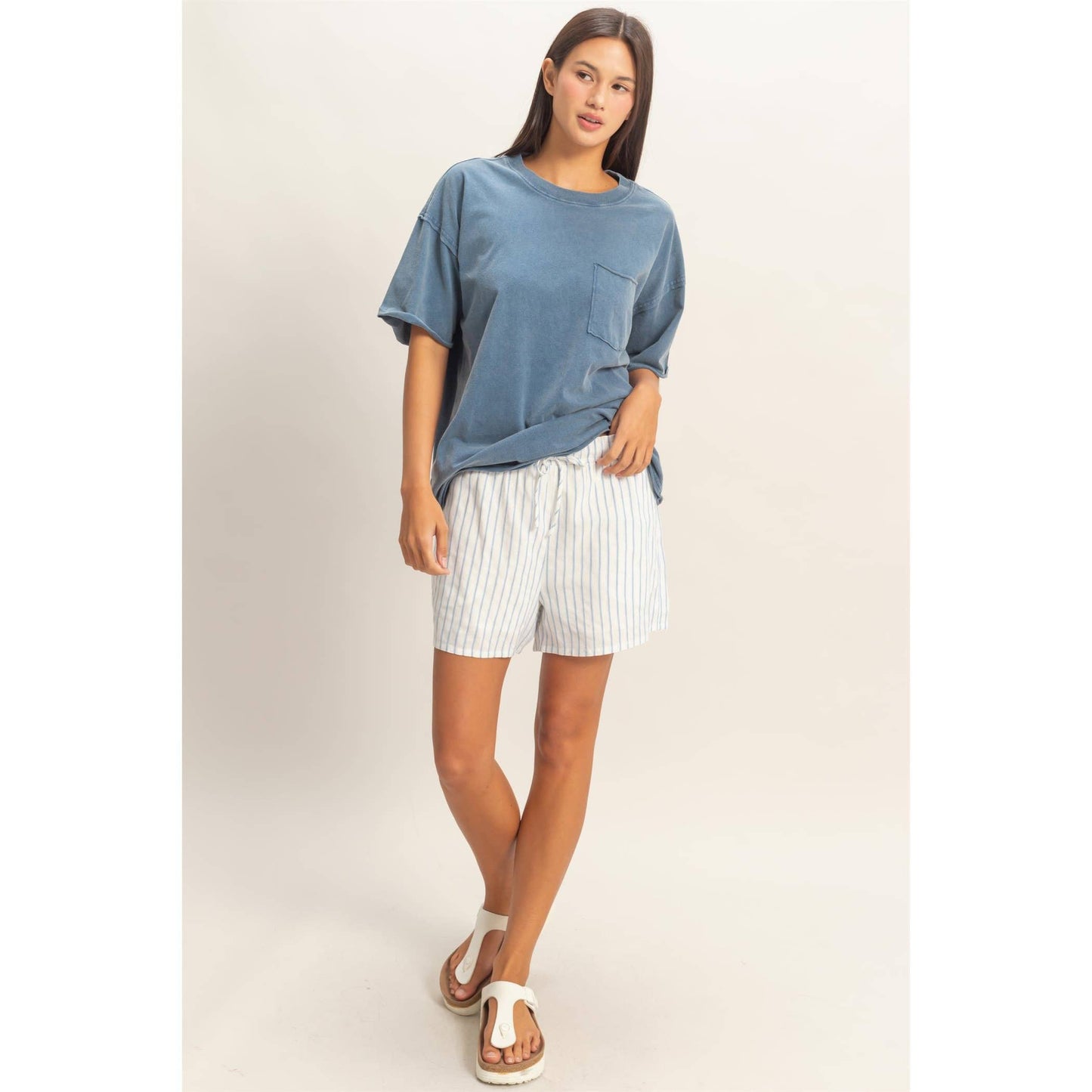 Washed Pocket Crew Neck T-Shirt