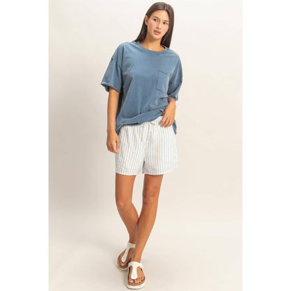 Washed Pocket Crew Neck T-Shirt