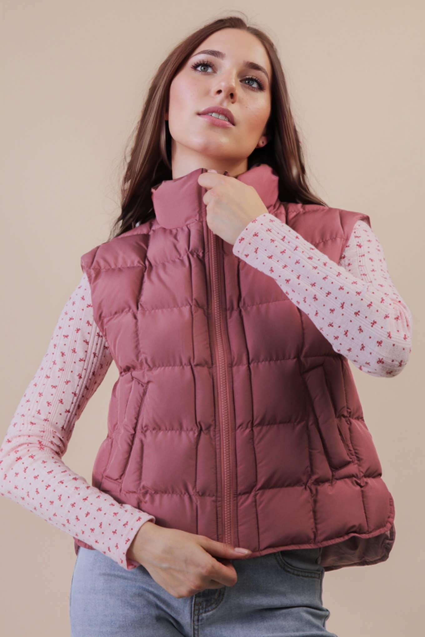 Solid & Leopard Puffer Padded Warm Vest