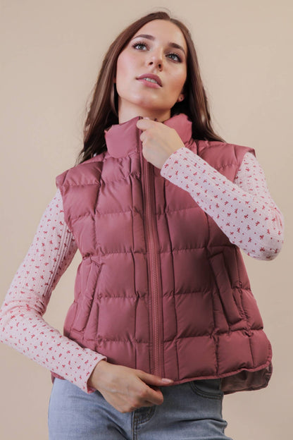 Solid & Leopard Puffer Padded Warm Vest
