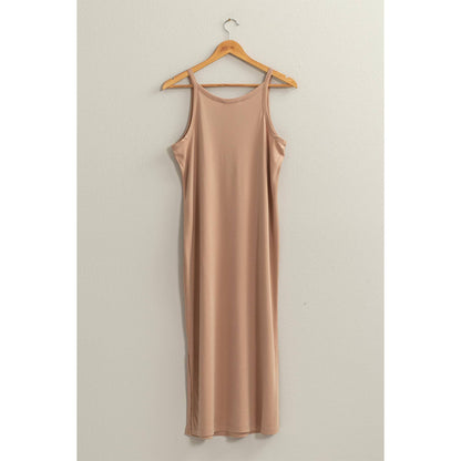 DZ24C269-Soft V-Neck Midi Dress