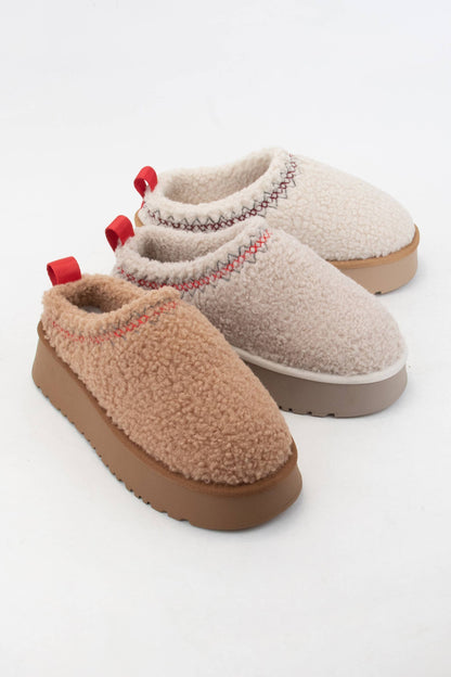 ISAAC BORG FUR PLATFORM SHERPA SLIPPERS