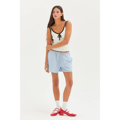 DZ25A957-Gingham Pattern Relaxed Fit Shorts