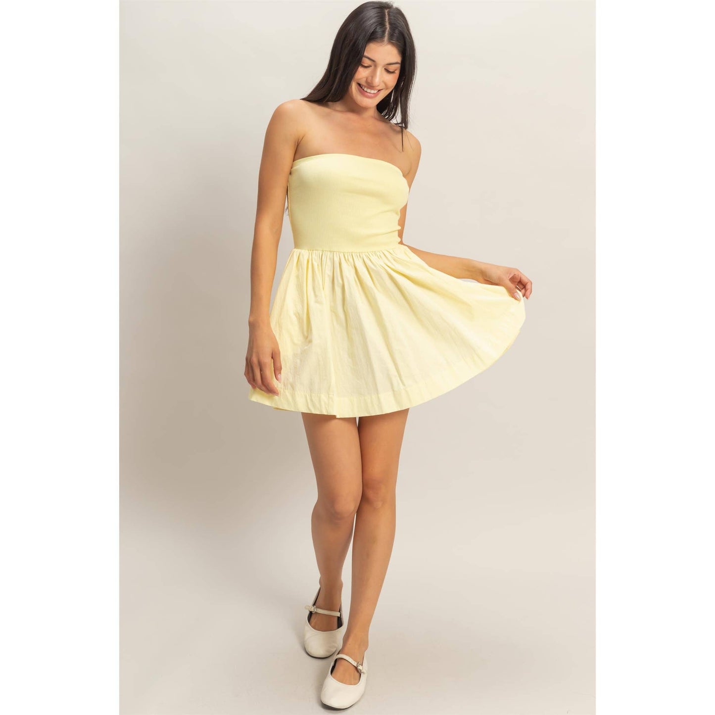 Strapless Flowy Mini Dress
