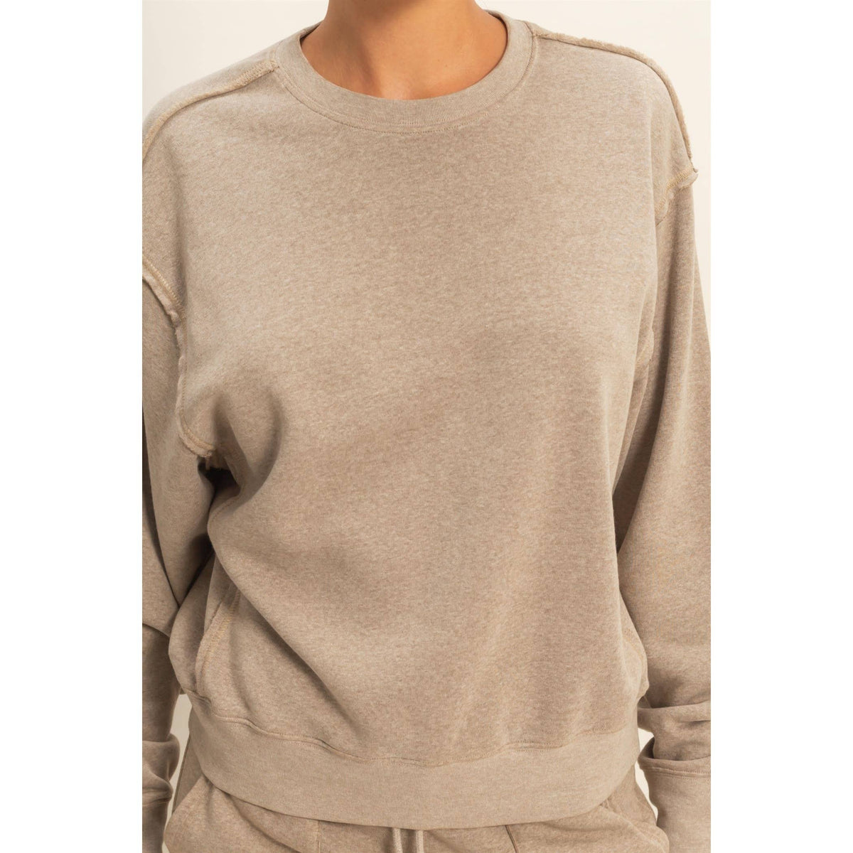 Raw Edge Detail Burnout Sweatshirt