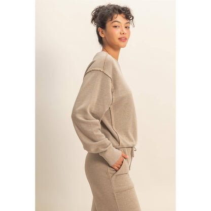 Raw Edge Detail Burnout Sweatshirt