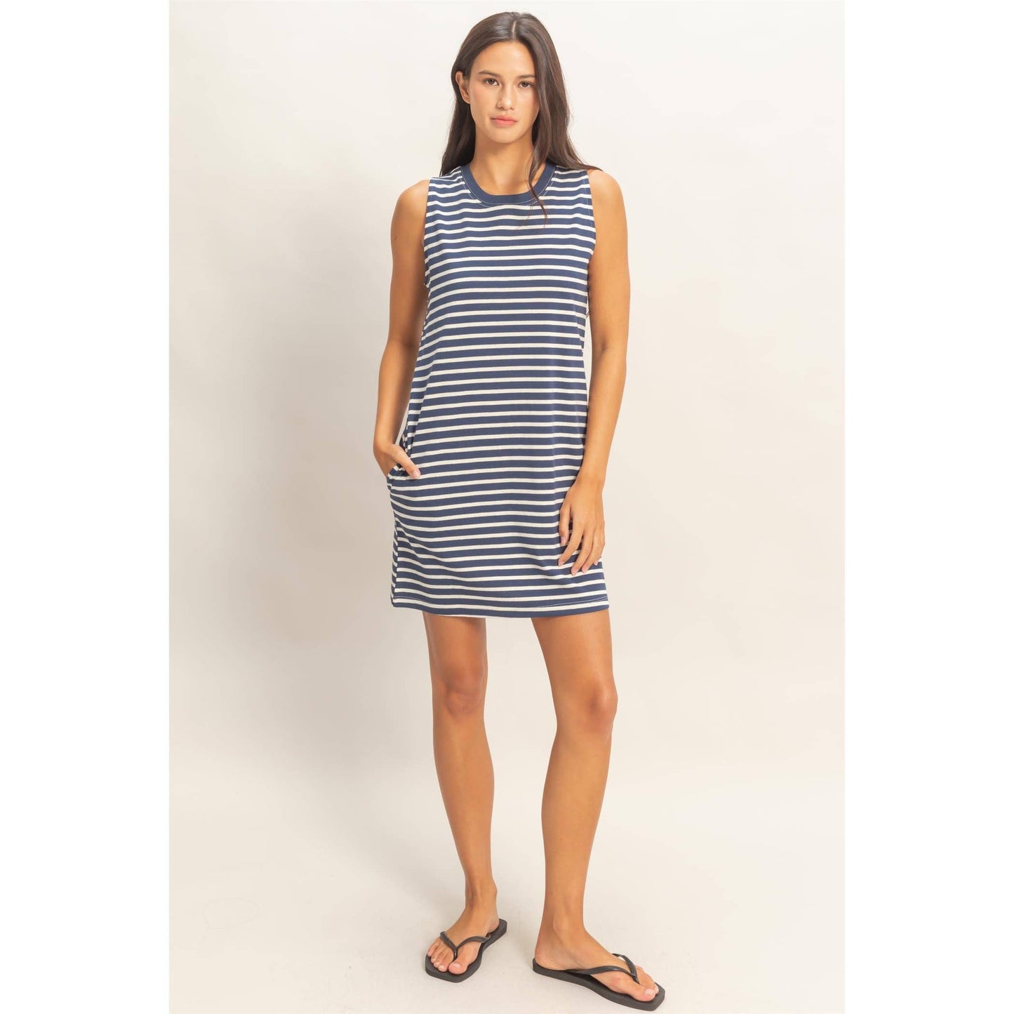 Striped Sleeveless Mini Dress