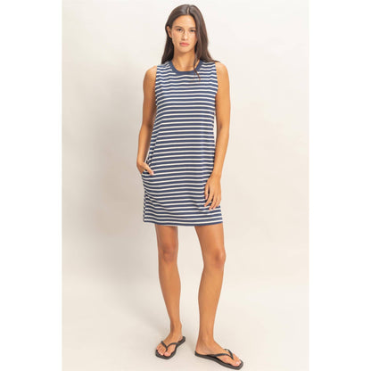 Striped Sleeveless Mini Dress