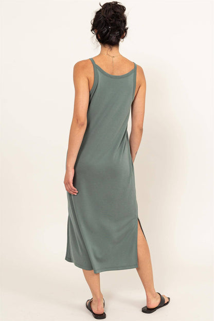 DZ24C269-Soft V-Neck Midi Dress