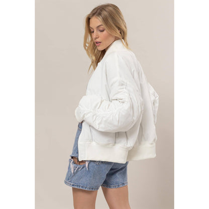 Oversized Bomber Puffer Jacket